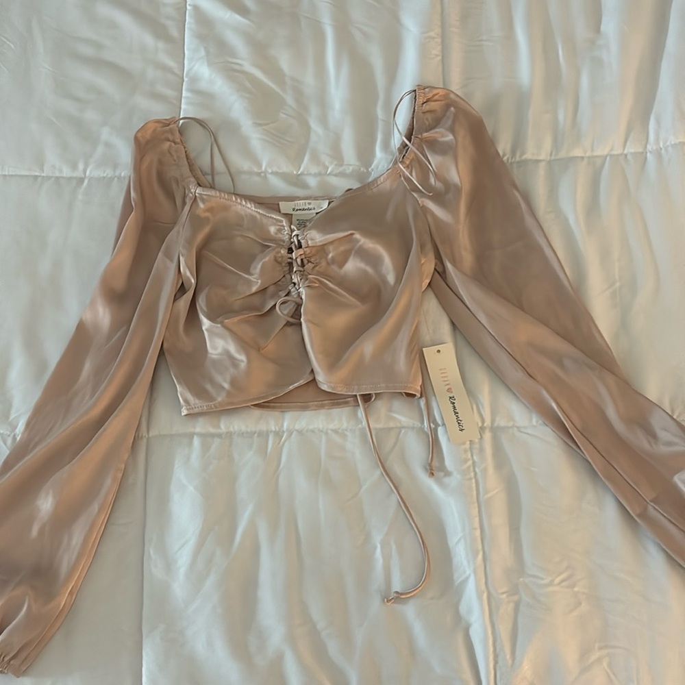 Urban Romantics Dusty Pink Long Sleeve Crop Top